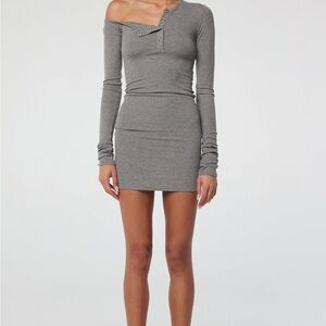 The Line by K Gray Ribbed One Shoulder Bodycon Dress RORI DRESS